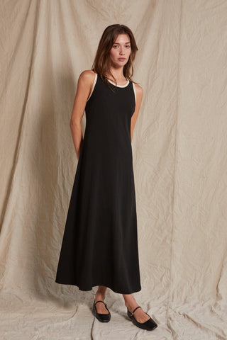 Maeve Suede Trim Chiffon Maxi Dress