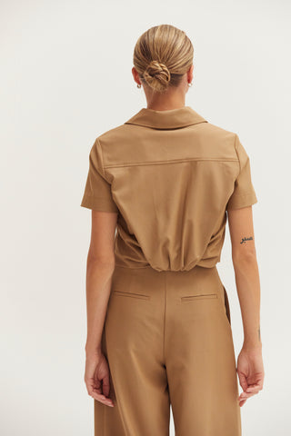 Reese Short Sleeve Cropped Blazer Top