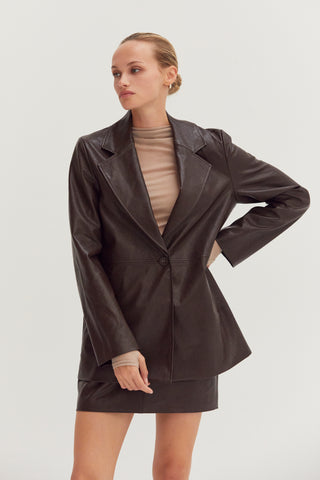 Vianna Vegan Leather Oversized Blazer