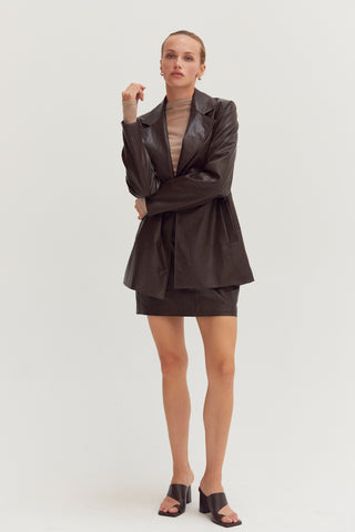 Vianna Vegan Leather Oversized Blazer