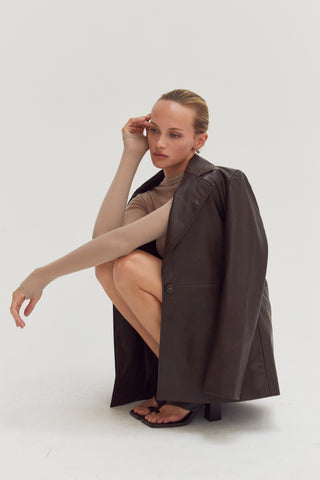 Vianna Vegan Leather Oversized Blazer