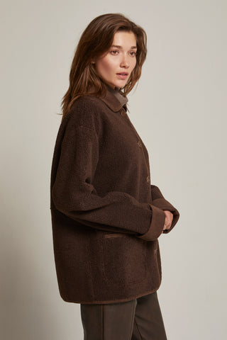 Leonora Contrast Collar Shearling Jacket
