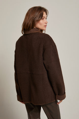 Leonora Contrast Collar Shearling Jacket
