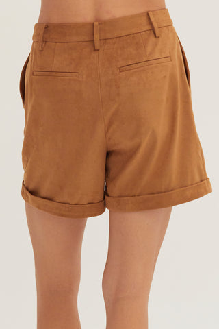 Lori Suede Cuffed Shorts