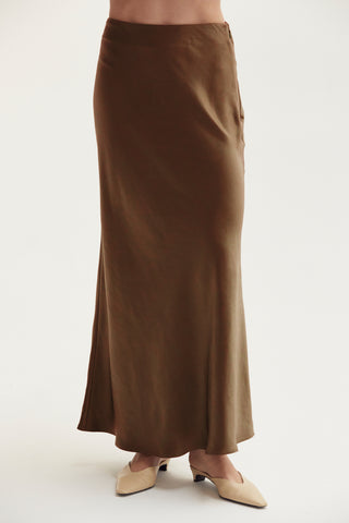 Gabrielle Crushed Satin Maxi Skirt