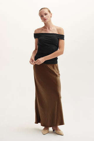 Gabrielle Crushed Satin Maxi Skirt