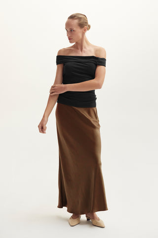 Gabrielle Crushed Satin Maxi Skirt