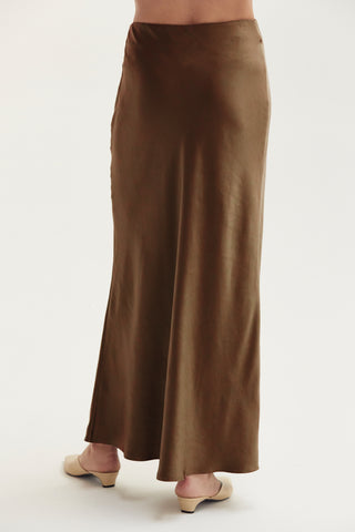 Gabrielle Crushed Satin Maxi Skirt