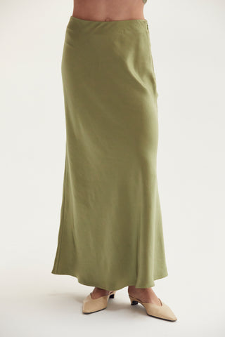 Gabrielle Crushed Satin Maxi Skirt
