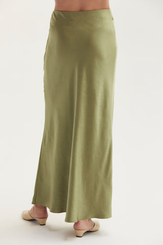 Gabrielle Crushed Satin Maxi Skirt