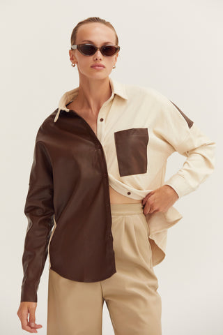 Sammy Mixed-Media Shirt