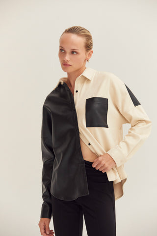 Sammy Mixed-Media Shirt