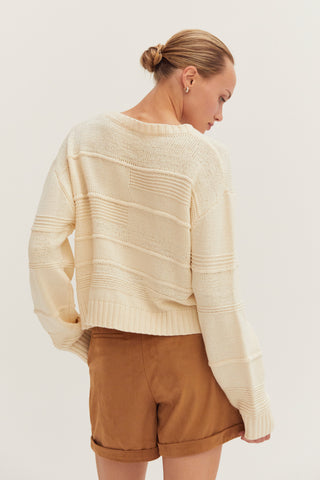 Cassi Textured Striped Sweater