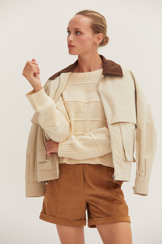 Cassi Textured Striped Sweater