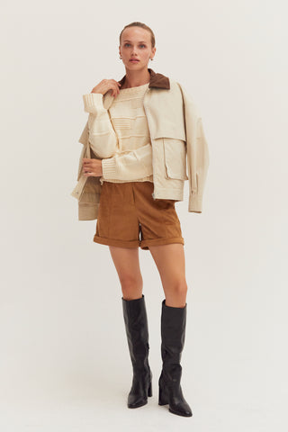 Lori Suede Cuffed Shorts