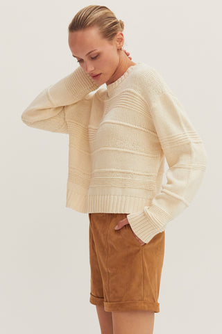 Cassi Textured Striped Sweater