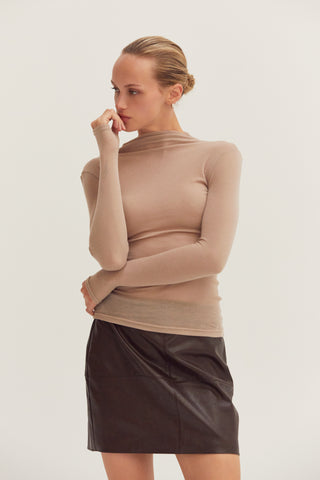 Claire Mock Neck Layering Knit Top