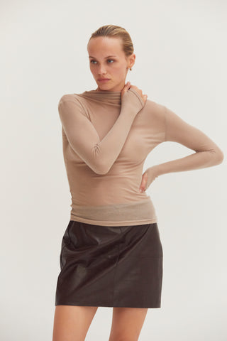 Claire Mock Neck Layering Knit Top