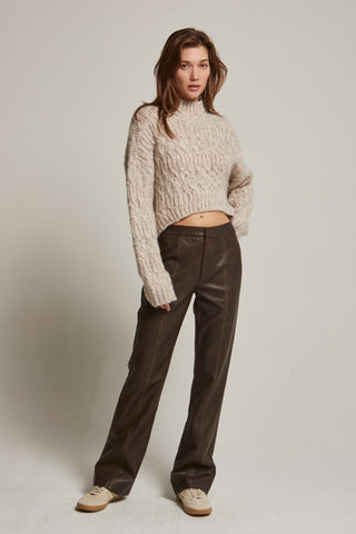 Lena Mock Neck Cropped Sweater