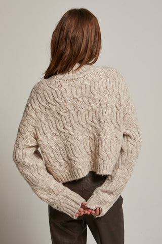 Lena Mock Neck Cropped Sweater