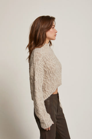 Lena Mock Neck Cropped Sweater