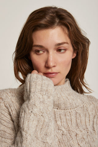 Lena Mock Neck Cropped Sweater