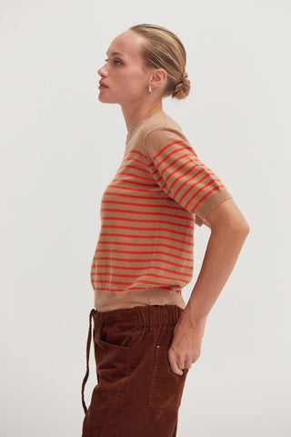 Olivia Stripe Short Sleeve Sweater Top