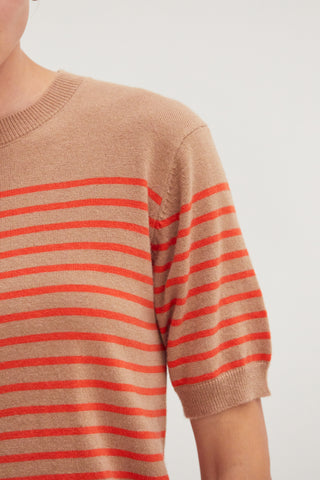 Olivia Stripe Short Sleeve Sweater Top