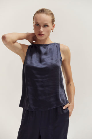 Dawn Crushed Satin Tank Top