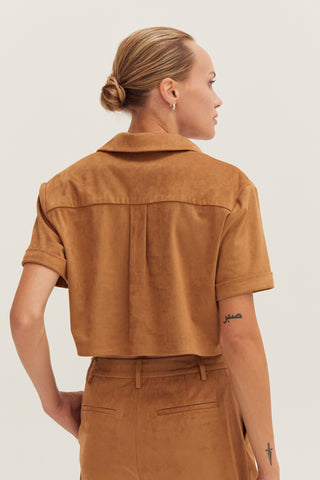 Lori Suede Cropped Shirt