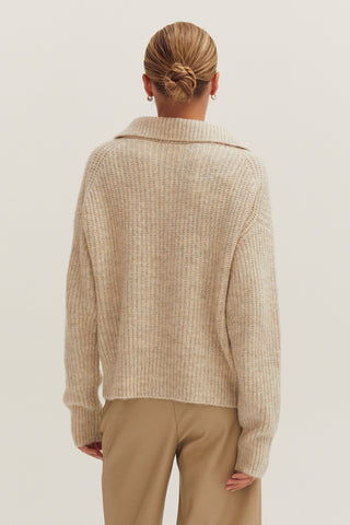 Jae Half-Zip Funnel Neck Sweater