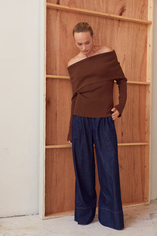 Ana Foldover Off Shoulder Knit Top