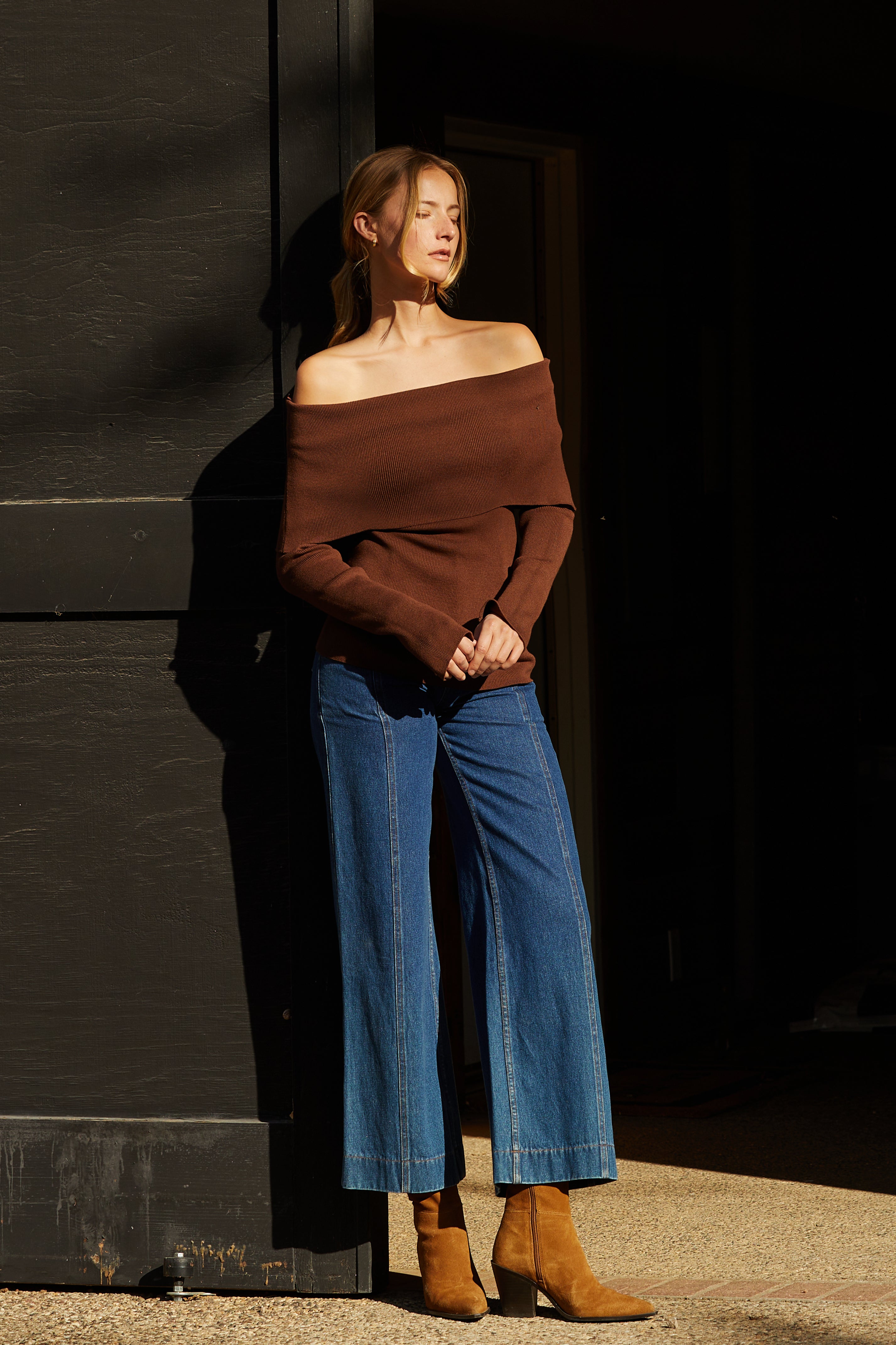 Ana Foldover Off Shoulder Knit Top