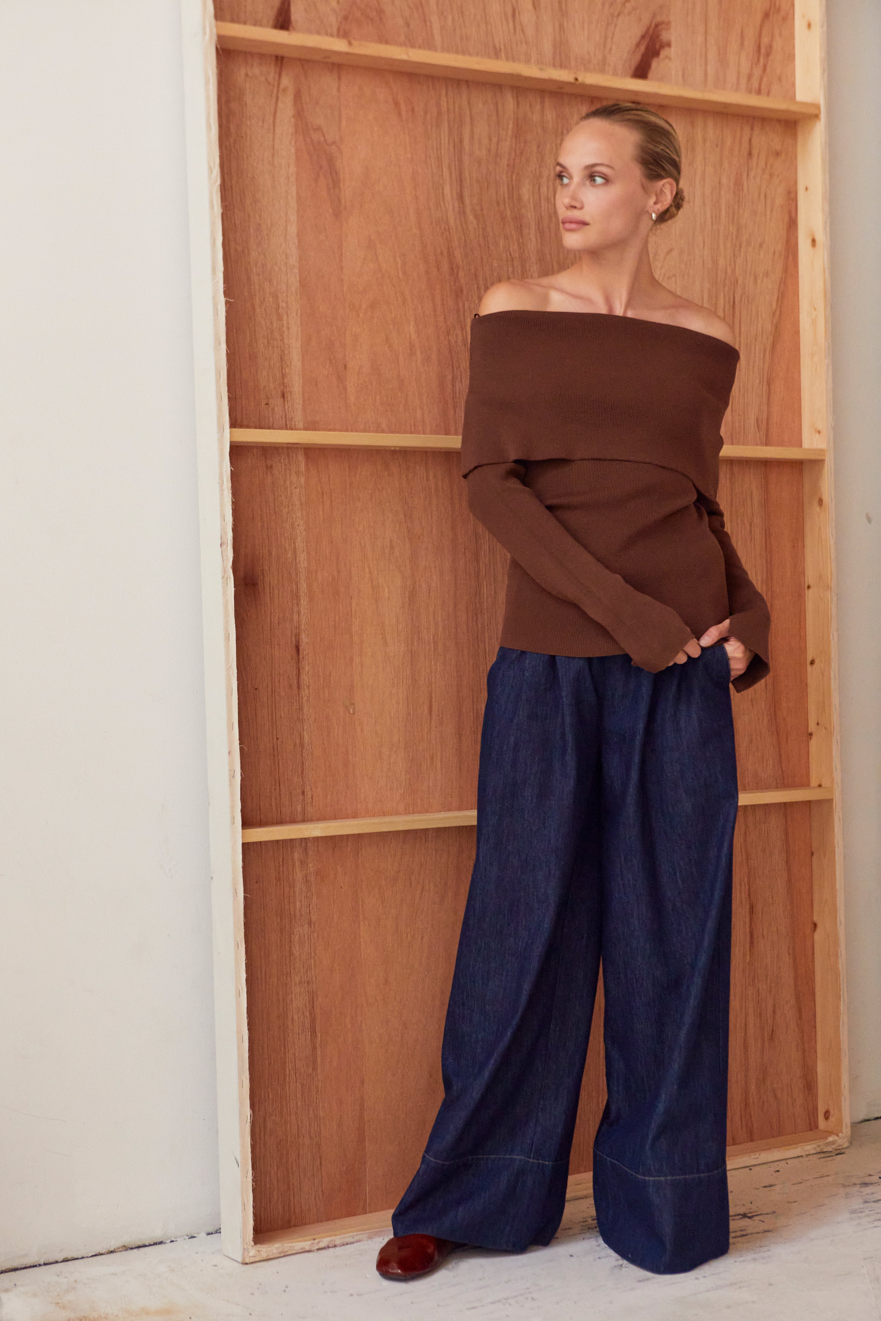 Ana Foldover Off Shoulder Knit Top