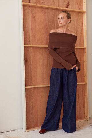 Ana Foldover Off Shoulder Knit Top