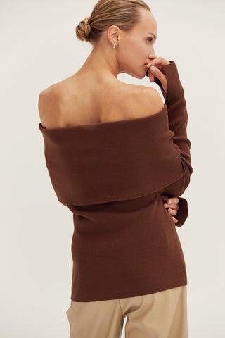 Ana Foldover Off Shoulder Knit Top