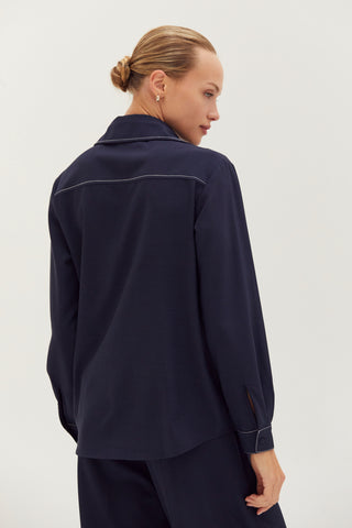 Kaia Contrast Stitch Utility Shirt