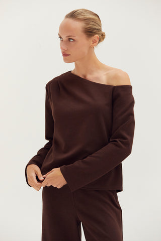 Dulce One Shoulder Top & Flowy Pants Two Piece Set