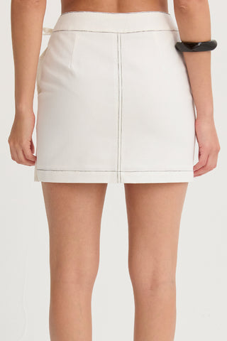 Gena Contrast Stitch Mini Skirt