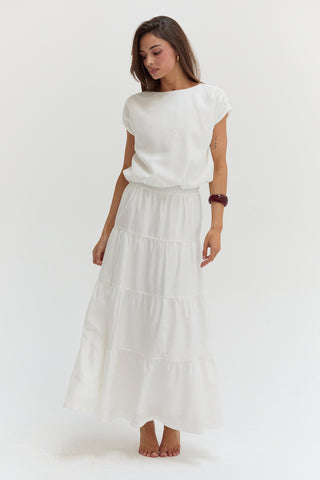 Daisy Tiered Tencel Maxi Skirt