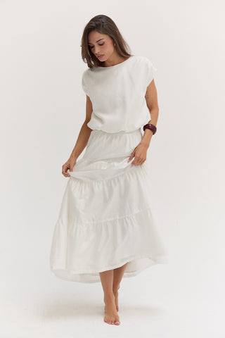 Daisy Tiered Tencel Maxi Skirt