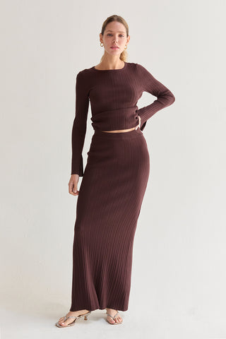 Jessie Ribbed Knit Maxi Skirt