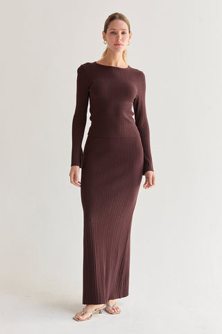 Jessie Ribbed Knit Maxi Skirt