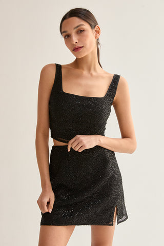 Roxanna Beaded Mini Skirt