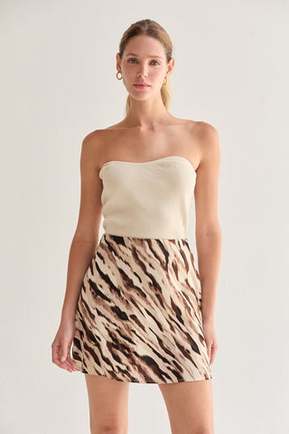 Kira Abstract Animal Print Mini Skirt