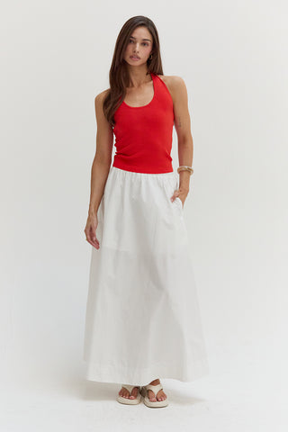 Margo Gathered Poplin Maxi Skirt