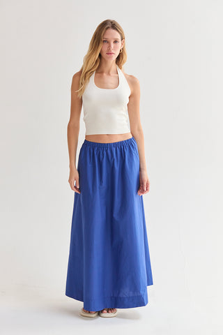 Margo Gathered Poplin Maxi Skirt