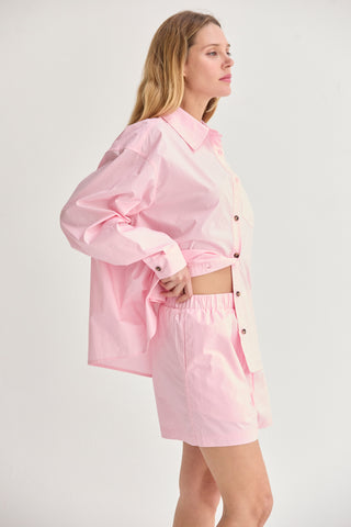 Lana Oversized Poplin Shirt Two Piece Set