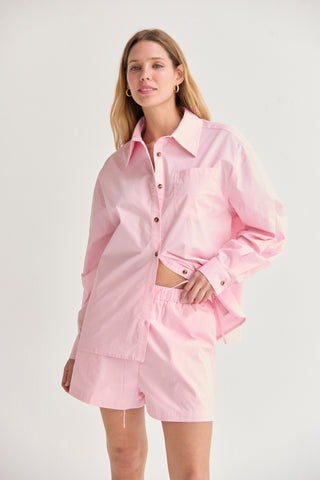 Lana Oversized Poplin Shirt Two Piece Set