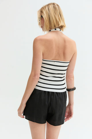 Jazzlyn Halter Stripe Knit Top